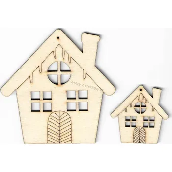 Překližka Výřez z překližky, S45/1, DŮM S RAMPOUCHY-velký, 10x10cm, 1ks