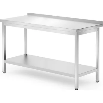 Dílenský stůl Hendi Pracovní stůl, zadní lem s policí, šroubovaný, s policí 1400x700x850 - kód