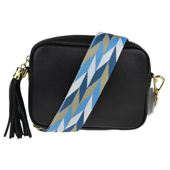 Kabelka NovaKabelka.cz Kožená italská crossbody kabelka Bala Nera s přídavným popruhem XII