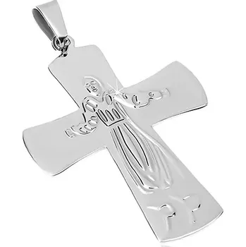 Přívěsek Přívěsek z chirurgické oceli, Ježíš na kříži, stříbrná barva
