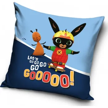 Dekorativní polštářek Veselý Zajíček Bing Polštářek Zajíček Bing a Flop Let's Go!