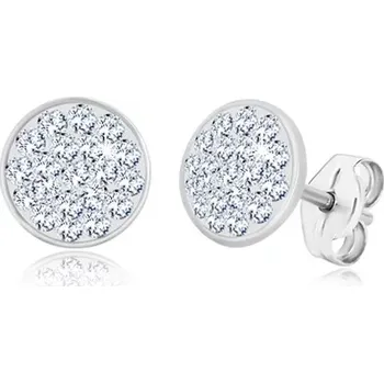 Náušnice Stříbrné 925 náušnice - třpytivý kruh vykládaný transparentními zirkony