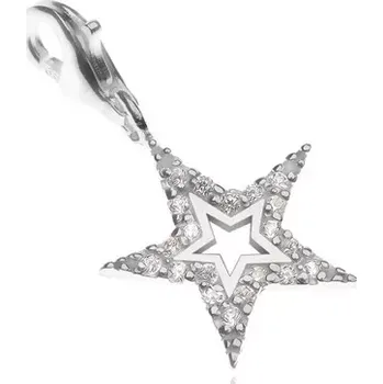 Přívěsek Přívěsek na náramek ze stříbra 925 - třpytivá hvězda s výsekem