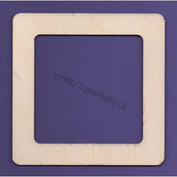 Překližka Výřez z překližky, E34, rámeček, ČTVEREC, 14x14cm, 1ks