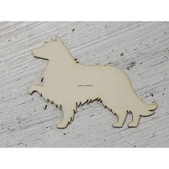 Překližka Výřez z překližky, Z154, PES-KÓLIE, 7,5x4,6cm, 1ks