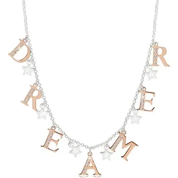 Náhrdelník Náhrdelník ze stříbra 925 - "DREAMER" v měděném odstínu se zirkony a lesklé hvězdičky