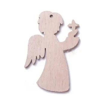 Výřez z překližky, M19/I004-15, ANDĚL S HVĚZDIČKOU, 70x46mm, 1ks