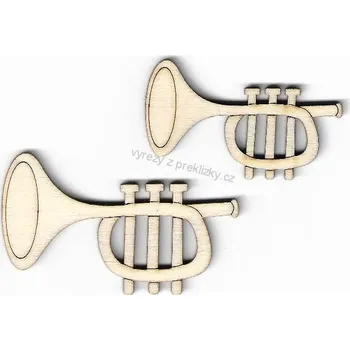 Překližka Výřez z překližky, H23/1, TRUMPETA-velká, 5,5x3,5cm, 1ks