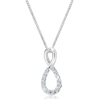 Náhrdelník Stříbrný náhrdelník - osmička vykládaná zirkony