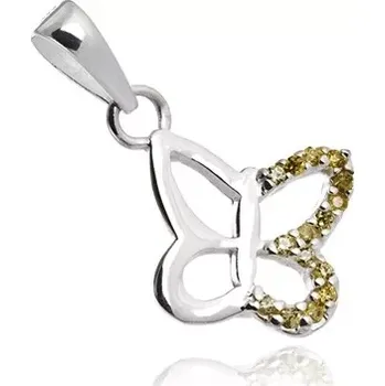 Přívěsek Přívěsek ze stříbra 925 - motýlek vykládaný žlutými zirkony