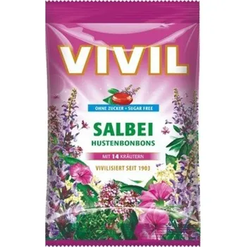 Bonbon Vivil Šalvěj+14 druhů bylin bez cukru 120g
