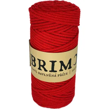 Příze Brimoon premium bavlněná šňůra 3mm - Červená