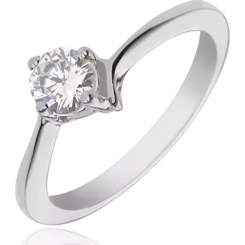 Prsten Prsten ze stříbra 925 - dvojitý čtvercový kotlík a čirý zirkon - Velikost: 60