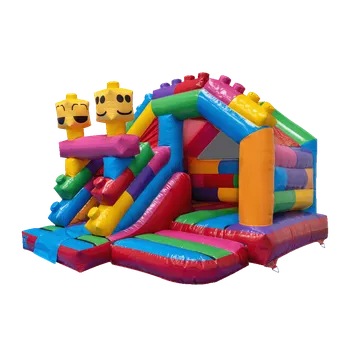 Skákací hrad Skákací Hrad se skluzavkou | EU výroba | 4,6 x 3,7m - 3D | Blok Kostky