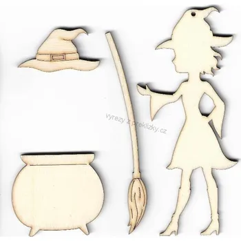 Překližka Dřevěný výřez, H21, ČARODĚJNICKÉ ČAROVÁNÍ, 4ks