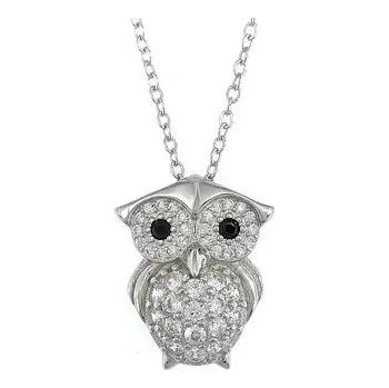 Náhrdelník Stříbrný náhrdelník sova délka náhrdelníku 42+3cm