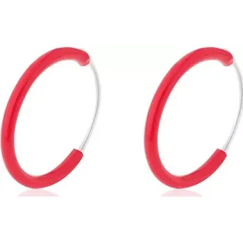 Náušnice Náušnice ze stříbra 925, tenký glazovaný kroužek, různé barvy, 14 mm - Barva: Žlutá