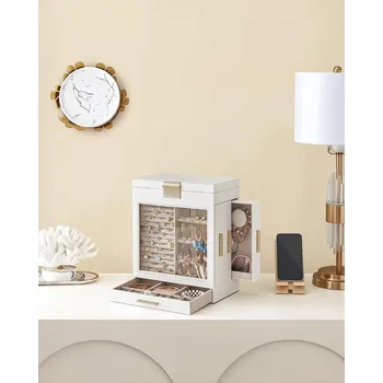 Šperkovnice Šperkovnice se skleněným okénkem | bílá a zlatá