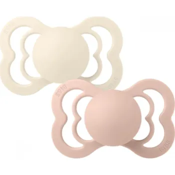 Dudlík BIBS Supreme z přírodního kaučuku se symetrickou savičkou - Ivory/Blush 0-6 měsíců (velikost 1)