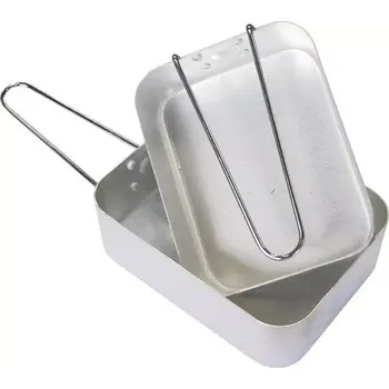 Kempingové nádobí Ešus hranatý BRITSKÝ STYL (2-dílný hliníkový ešus čtvercovitého tvaru, model používaný Britskou Armádou.)