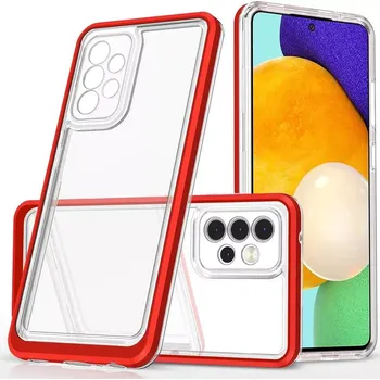 Pouzdro na mobilní telefon Zadní kryt Clear 3v1 na Samsung Galaxy A33 5G, červená
