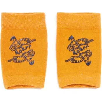 Dámské punčochy YO Nákoleníky chrániče kolen hořčicové se zvířátky s ABS protiskluzem