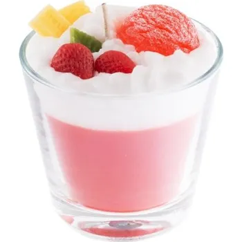 Svíčka Svíčka vonná ve skle Dezert, jahodový