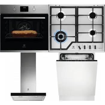 Set domácích spotřebičů ELECTROLUX KOFGH70TX + ELECTROLUX KGS64362XX + ELECTROLUX LFT766X + ELECTROLUX EEA27200L