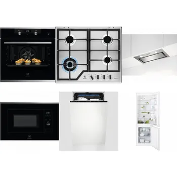 Set domácích spotřebičů ELECTROLUX KODEH70X + ELECTROLUX KGS64362XX + ELECTROLUX LFG716X + ELECTROLUX LMS2203EMX + ELECTROLUX EEM23100L + ELECTROLUX ENT6TF18S