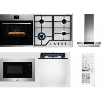 Set domácích spotřebičů ELECTROLUX KOFGH70TX + ELECTROLUX KGS64362XX + ELECTROLUX LFT426X + ELECTROLUX EMS4253TEX + ELECTROLUX EES48200L + ELECTROLUX ENT6TF18S