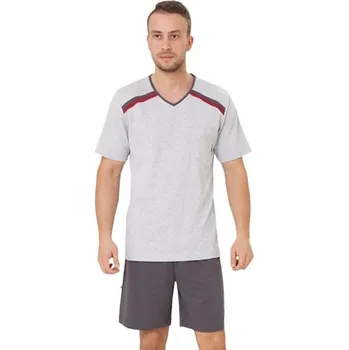 Pánské pyžamo Pánské pyžamo Olo Big HOTBERG modrá světlá 3XL