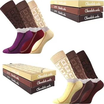 Pánské ponožky Dárková krabička ponožek Lonka CHOCOLATE dark 42-45 (28-30)