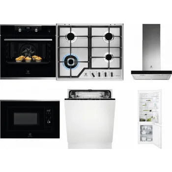 Set domácích spotřebičů ELECTROLUX KODEH70X + ELECTROLUX KGS64362XX + ELECTROLUX LFT766X + ELECTROLUX LMS2203EMX + ELECTROLUX EEA27200L + ELECTROLUX ENT6TF18S