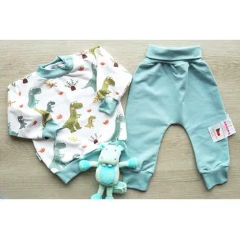 Kojenecká souprava AMÁLKA Elastická souprava teplákovina, dinoušci Velikost: 86