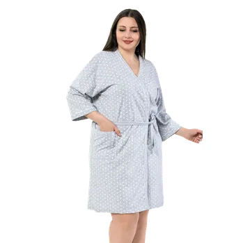 Dámský župan La Penna Dámský bavlněný župan LaPenna 20257 XL Šedá