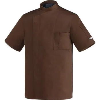 Gastro oděv EGOchef Kuchařský rondon OTTAVIO MM Brown (polybavlna) - krátky rukáv M E-2065009CM
