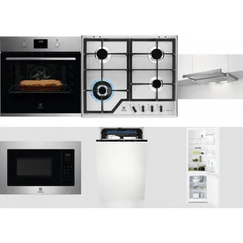 Set domácích spotřebičů ELECTROLUX KOFGH70TX + ELECTROLUX KGS64362XX + ELECTROLUX LFP326S + ELECTROLUX EMS4253TEX + ELECTROLUX EEM23100L + ELECTROLUX LNT3LF18S
