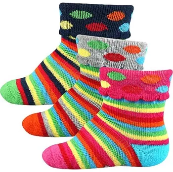 Protiskluzové ponožky KUKY ABS tmavě modrá/puntík 14-17 (9-11)