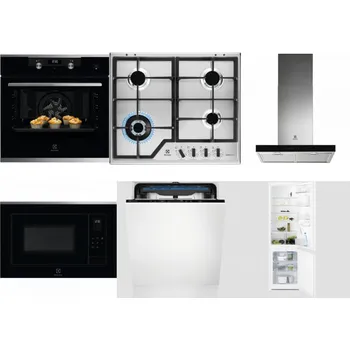 Set domácích spotřebičů ELECTROLUX KODEH70X + ELECTROLUX KGS64362XX + ELECTROLUX LFT766X + ELECTROLUX LMS4253TMX + ELECTROLUX EES48200L + ELECTROLUX LNT3LF18S