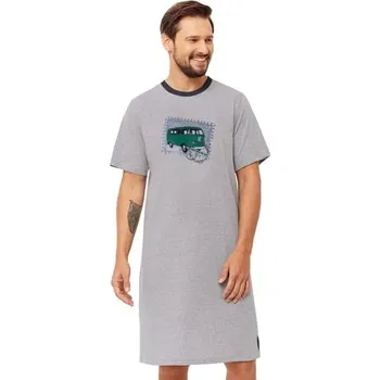 Pánská noční košile Pánská noční košile Victor1331/31 HOTBERG světlý melír 3XL