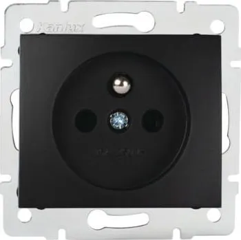 Elektrická zásuvka Kanlux 36482 DOMO Zásuvka samostatná - černá matná