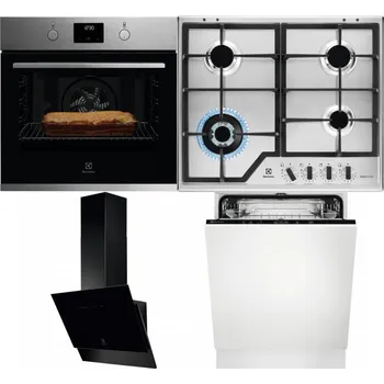 Set domácích spotřebičů ELECTROLUX KOFGH70TX + ELECTROLUX KGS64362XX + ELECTROLUX LFV616K + ELECTROLUX EEA27200L