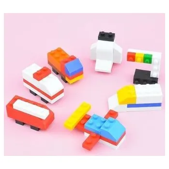 Set školních potřeb Zestaw gumki do ścierania puzzle Block Vehicle