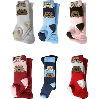 Dětské punčocháče AMINA THERMO kočka+pes vínová 134-146