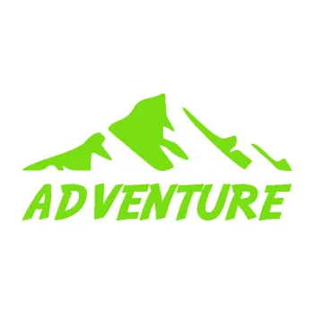 Samolepící dekorace Krajina hory 040 turistika, nápis Adventure (04 - zelená kawasaki) SAMOLEPKA NA AUTO, NÁLEPKA, FÓLIE, POLEP, TUNING, VLASTNÍ TEXT, TISK, AUTOSAMOLEPKY.cz, POLEPY, OBRÁZEK, LOGO, 3D STICKERS