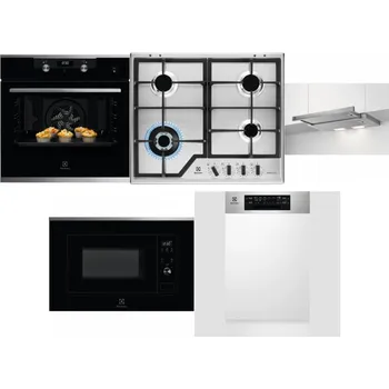 Set domácích spotřebičů ELECTROLUX KODEH70X + ELECTROLUX KGS64362XX + ELECTROLUX LFP326S + ELECTROLUX LMS2203EMX + ELECTROLUX EEM43300IX