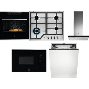 Set domácích spotřebičů ELECTROLUX KOBCS31X + ELECTROLUX KGS64362XX + ELECTROLUX LFT766X + ELECTROLUX LMS4253TMX + ELECTROLUX EEA27200L