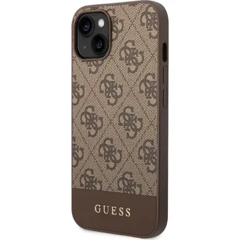 Pouzdro na mobilní telefon Guess 4G Stripe Zadní Kryt pro iPhone 14 Plus Brown 3666339088514