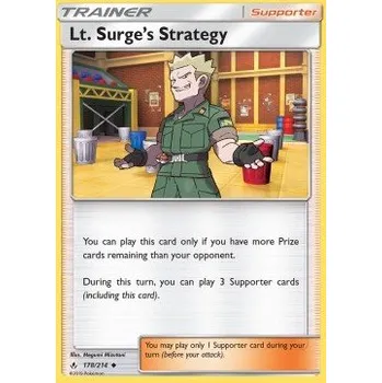 Volný čas Pokémon UNB 178/214 Lt. Surge's Strategy - Unbroken Bonds Stav: Excellent, Verze: NORMAL