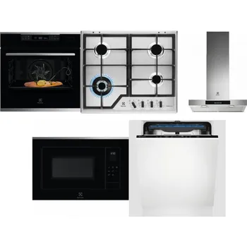 Set domácích spotřebičů ELECTROLUX KOBCS31X + ELECTROLUX KGS64362XX + ELECTROLUX LFT426X + ELECTROLUX LMS4253TMX + ELECTROLUX EES48200L